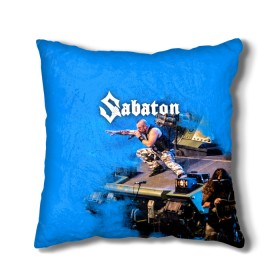 Подушка 3D с принтом Sabaton , наволочка – 100% полиэстер, наполнитель – холлофайбер (легкий наполнитель, не вызывает аллергию). | состоит из подушки и наволочки. Наволочка на молнии, легко снимается для стирки | 