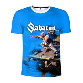Мужская футболка 3D спортивная с принтом Sabaton , 100% полиэстер с улучшенными характеристиками | приталенный силуэт, круглая горловина, широкие плечи, сужается к линии бедра | 