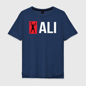 Мужская футболка хлопок Oversize с принтом ALI , 100% хлопок | свободный крой, круглый ворот, “спинка” длиннее передней части | ali | boxer | boxing | fighting | muhammad | muhammed | али | мухаммед