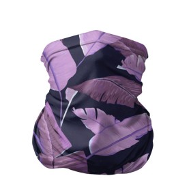 Бандана-труба 3D с принтом Tropical leaves 4 purple , 100% полиэстер, ткань с особыми свойствами — Activecool | плотность 150‒180 г/м2; хорошо тянется, но сохраняет форму | leaves | palms. тропические | tropical | листья | пальмы