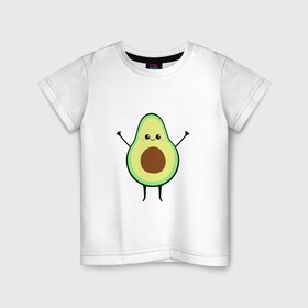 Детская футболка хлопок с принтом Милый авокадо , 100% хлопок | круглый вырез горловины, полуприлегающий силуэт, длина до линии бедер | avocado | авокадо | еда | милый авокадо | прикольная картинка | фрукт