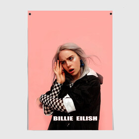 Постер с принтом Billie Eilish , 100% бумага
 | бумага, плотность 150 мг. Матовая, но за счет высокого коэффициента гладкости имеет небольшой блеск и дает на свету блики, но в отличии от глянцевой бумаги не покрыта лаком | bad guy | billie eilish | артист | билли айлиш | музыка | певец | фото