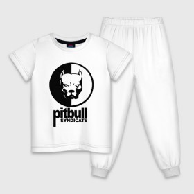 Детская пижама хлопок с принтом PITBULL , 100% хлопок |  брюки и футболка прямого кроя, без карманов, на брюках мягкая резинка на поясе и по низу штанин
 | Тематика изображения на принте: 