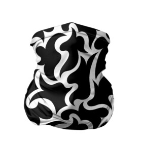 Бандана-труба 3D с принтом Чёрно-белая мозаика , 100% полиэстер, ткань с особыми свойствами — Activecool | плотность 150‒180 г/м2; хорошо тянется, но сохраняет форму | абстракция | белый | бесшовный | декоративный | дублировать | мозаика | орнамент | пазл | повторять | пятна | узор | чёрный
