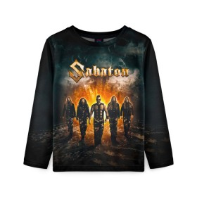 Детский лонгслив 3D с принтом Sabaton , 100% полиэстер | длинные рукава, круглый вырез горловины, полуприлегающий силуэт
 | battle | panzerkampf | primo victoria | sabaton | the art of war | the great war | атака мертвецов | бисмарк | броден | войны | группа | йоаким | латный ботинок | метал | ночные ведьмы | пауэр | рок | рыцарские доспехи | сабатон