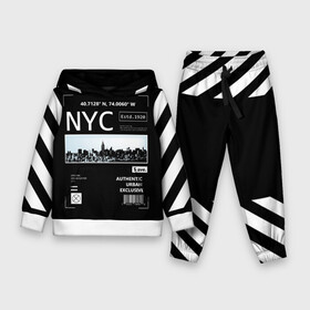 Детский костюм 3D (с толстовкой) с принтом New York Strips ,  |  | fashion | hypebeast | off | off white | streetwear | virgil abloh | white | вайт | итальянский | мода | офф | офф вайт | стаил | стритвир | уличный | урбан