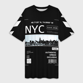 Платье-футболка 3D с принтом New York Strips ,  |  | fashion | hypebeast | off | off white | streetwear | virgil abloh | white | вайт | итальянский | мода | офф | офф вайт | стаил | стритвир | уличный | урбан