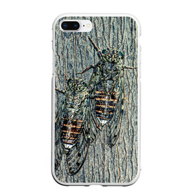 Чехол для iPhone 7Plus/8 Plus матовый с принтом Цикады , Силикон | Область печати: задняя сторона чехла, без боковых панелей | Тематика изображения на принте: животные | жуки | мухи | насекомые | цикады | цикады на дереве