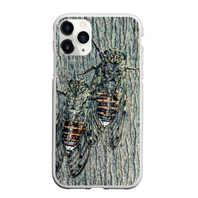 Чехол для iPhone 11 Pro Max матовый с принтом Цикады , Силикон |  | Тематика изображения на принте: животные | жуки | мухи | насекомые | цикады | цикады на дереве