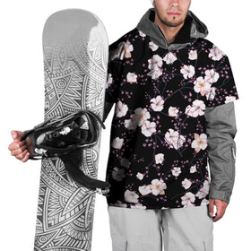 Накидка на куртку 3D с принтом САКУРА | SAKURA , 100% полиэстер |  | chery | flowers | japan | sakura | вишня | растения | сакура | цветы | цветы сакуры | япония