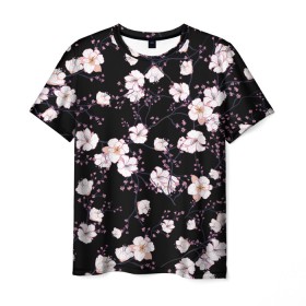 Мужская футболка 3D с принтом САКУРА , 100% полиэфир | прямой крой, круглый вырез горловины, длина до линии бедер | chery | flowers | japan | sakura | вишня | растения | сакура | цветы | цветы сакуры | япония