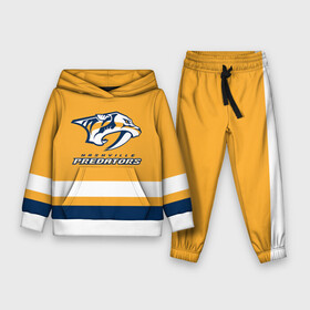 Детский костюм 3D (с толстовкой) с принтом Нэшвилл Предаторз ,  |  | hockey | nashville | nashville predators | nhl | predators | usa | нхл | нэшвилл | нэшвилл предаторз | предаторз | спорт | сша | хоккей | шайба