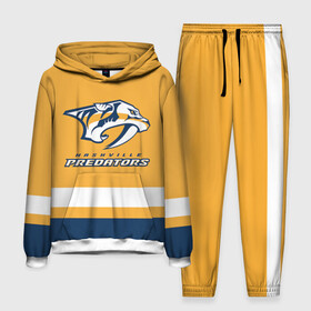 Мужской костюм 3D (с толстовкой) с принтом Нэшвилл Предаторз ,  |  | hockey | nashville | nashville predators | nhl | predators | usa | нхл | нэшвилл | нэшвилл предаторз | предаторз | спорт | сша | хоккей | шайба