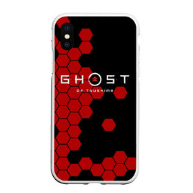 Чехол для iPhone XS Max матовый с принтом Ghost , Силикон | Область печати: задняя сторона чехла, без боковых панелей | ghost of tsushima | playstation 4 | бесшумный | дзин | красный листок | монгол | монголы | монгольская империя | призрак | самураи | самурай | хан | цусима | япония