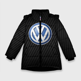 Зимняя куртка для девочек 3D с принтом Volkswagen Logo , ткань верха — 100% полиэстер; подклад — 100% полиэстер, утеплитель — 100% полиэстер. | длина ниже бедра, удлиненная спинка, воротник стойка и отстегивающийся капюшон. Есть боковые карманы с листочкой на кнопках, утяжки по низу изделия и внутренний карман на молнии. 

Предусмотрены светоотражающий принт на спинке, радужный светоотражающий элемент на пуллере молнии и на резинке для утяжки. | amarok | arteon | caravelle | golf | polo | scirocco | teramont | tiguan | to | touareg | transporter | volkswagen | vw | авто | автомобиль | ам | бренд | карбон | машина | машины | народный автомобиль | фольксваген