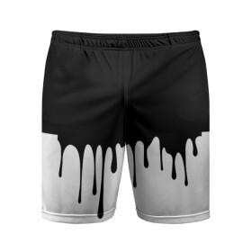 Мужские шорты спортивные с принтом Drop ,  |  | белые | капля | черно белые | черные