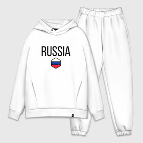 Мужской костюм хлопок OVERSIZE с принтом Россия ,  |  | flag | great | russia | the | россия | русский | флаг | я