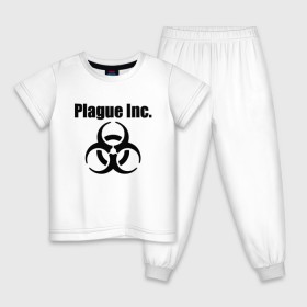 Детская пижама хлопок с принтом PLAGUE INC - (КОРОНАВИРУС). , 100% хлопок |  брюки и футболка прямого кроя, без карманов, на брюках мягкая резинка на поясе и по низу штанин
 | coronavirus | plague inc | plague inc: evolved | вирус в китае | кнр | коронавирус | плагуе инк | плагуе инк: эволвед | эпидемия