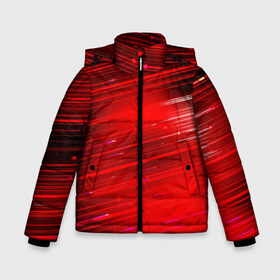 Зимняя куртка для мальчиков 3D с принтом Красный свет , ткань верха — 100% полиэстер; подклад — 100% полиэстер, утеплитель — 100% полиэстер | длина ниже бедра, удлиненная спинка, воротник стойка и отстегивающийся капюшон. Есть боковые карманы с листочкой на кнопках, утяжки по низу изделия и внутренний карман на молнии. 

Предусмотрены светоотражающий принт на спинке, радужный светоотражающий элемент на пуллере молнии и на резинке для утяжки | красночерный | красный | полосы | свет | свечение | текстуры | черно красный | черный