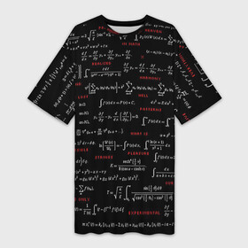 Платье-футболка 3D с принтом Математические формулы ,  |  | алгебра | вычисления | геометрия | дроби | интегралы | матан | математика | формулы | школа | шпаргалка
