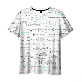 Мужская футболка 3D с принтом Математические формулы , 100% полиэфир | прямой крой, круглый вырез горловины, длина до линии бедер | алгебра | вычисления | геометрия | дроби | интегралы | матан | математика | студентам | формулы | школа | шпаргалка