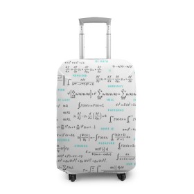 Чехол для чемодана 3D с принтом Математические формулы , 86% полиэфир, 14% спандекс | двустороннее нанесение принта, прорези для ручек и колес | алгебра | вычисления | геометрия | дроби | интегралы | матан | математика | студентам | формулы | школа | шпаргалка
