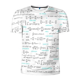 Мужская футболка 3D спортивная с принтом Математические формулы , 100% полиэстер с улучшенными характеристиками | приталенный силуэт, круглая горловина, широкие плечи, сужается к линии бедра | алгебра | вычисления | геометрия | дроби | интегралы | матан | математика | студентам | формулы | школа | шпаргалка
