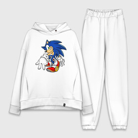 Женский костюм хлопок Oversize с принтом SONIC ,  |  | hedgehog | metal sonic | silver | silver the hedgehog | sonic | sonic boom | sonic the hedgehog | еж | ёж сонник | ежик | игры | кино | соник | соник в кино | сонник | фильм