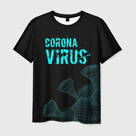 Мужская футболка 3D с принтом CORONAVIRUS. , 100% полиэфир | прямой крой, круглый вырез горловины, длина до линии бедер | coronavirus | plague inc | plague inc: evolved | вирус в китае | кнр | коронавирус | плагуе инк | плагуе инк: эволвед | эпидемия