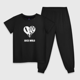 Детская пижама хлопок с принтом JUICE WRLD. , 100% хлопок |  брюки и футболка прямого кроя, без карманов, на брюках мягкая резинка на поясе и по низу штанин
 | 