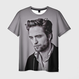 Мужская футболка 3D с принтом Роберт , 100% полиэфир | прямой крой, круглый вырез горловины, длина до линии бедер | batman | robert pattinson | the batman | twilight | бэтмен | роберт паттинсон | сумерки
