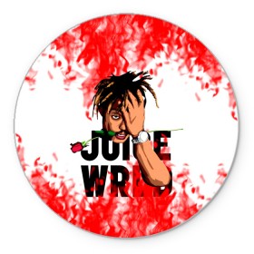 Коврик для мышки круглый с принтом Juice WRLD. , резина и полиэстер | круглая форма, изображение наносится на всю лицевую часть | eminem | godzilla | juice wrld | rap | американский рэпер | годзила | зарубежный реп | маршалл брюс мэтерс | музыка | реп | рэпер | эминем