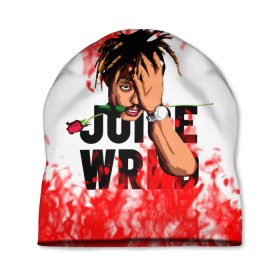 Шапка 3D с принтом Juice WRLD. , 100% полиэстер | универсальный размер, печать по всей поверхности изделия | Тематика изображения на принте: eminem | godzilla | juice wrld | rap | американский рэпер | годзила | зарубежный реп | маршалл брюс мэтерс | музыка | реп | рэпер | эминем