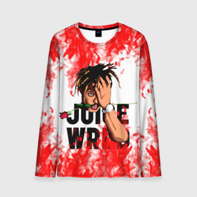 Мужской лонгслив 3D с принтом Juice WRLD. , 100% полиэстер | длинные рукава, круглый вырез горловины, полуприлегающий силуэт | Тематика изображения на принте: eminem | godzilla | juice wrld | rap | американский рэпер | годзила | зарубежный реп | маршалл брюс мэтерс | музыка | реп | рэпер | эминем