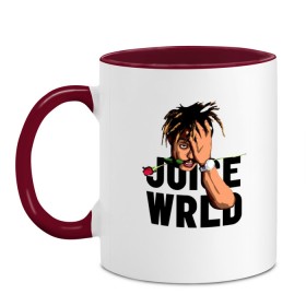 Кружка двухцветная с принтом Juice WRLD. , керамика | объем — 330 мл, диаметр — 80 мм. Цветная ручка и кайма сверху, в некоторых цветах — вся внутренняя часть | eminem | godzilla | juice wrld | rap | американский рэпер | годзила | зарубежный реп | маршалл брюс мэтерс | музыка | реп | рэпер | эминем