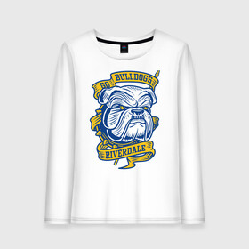 Женский лонгслив хлопок с принтом GO BULLDOGS , 100% хлопок |  | arch2ie | betty cooper | cw | go bulldogs | jughead | pop s | riverdale | vdgerir | ривердейл | сидаб