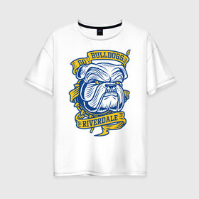 Женская футболка хлопок Oversize с принтом GO BULLDOGS , 100% хлопок | свободный крой, круглый ворот, спущенный рукав, длина до линии бедер
 | arch2ie | betty cooper | cw | go bulldogs | jughead | pop s | riverdale | vdgerir | ривердейл | сидаб