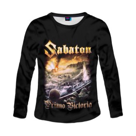 Женский лонгслив 3D с принтом SABATON. , 100% полиэстер | длинные рукава, круглый вырез горловины, полуприлегающий силуэт | sabaton | даниель муллбак | йоаким броден | крис рёланд | оскар монтелиус | пэр сундстрём | рикард сунден | сабатон | тоббе энглунд | томми юханссон | ханнес ван дал