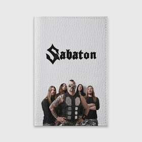 Обложка для паспорта матовая кожа с принтом SABATON. , натуральная матовая кожа | размер 19,3 х 13,7 см; прозрачные пластиковые крепления | Тематика изображения на принте: 