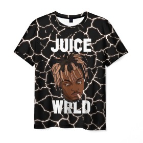 Мужская футболка 3D с принтом Juice WRLD. , 100% полиэфир | прямой крой, круглый вырез горловины, длина до линии бедер | Тематика изображения на принте: eminem | godzilla | juice wrld | rap | американский рэпер | годзила | зарубежный реп | маршалл брюс мэтерс | музыка | реп | рэпер | эминем