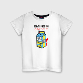 Детская футболка хлопок с принтом Eminem Juice WRLD Godzilla , 100% хлопок | круглый вырез горловины, полуприлегающий силуэт, длина до линии бедер | Тематика изображения на принте: 100 сок | eminem | godzilla | juice | juice wrld | logo | music | rap | альбом | годзилла | джус | джюс | лейбл | лирика | лирический | лого | логотип | рэп | сок | трубочка | эминем