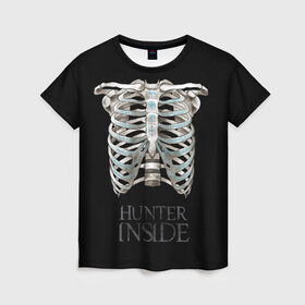 Женская футболка 3D с принтом Supernatural Hunter Inside (B) , 100% полиэфир ( синтетическое хлопкоподобное полотно) | прямой крой, круглый вырез горловины, длина до линии бедер | supernatural | vdzabma | сверхъестественное