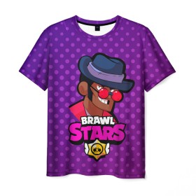 Мужская футболка 3D с принтом Brawl stars Брок , 100% полиэфир | прямой крой, круглый вырез горловины, длина до линии бедер | brawl | brawl stars | brawlstars | brawl_stars | jessie | бравл | бравлстарс | брок | ворон