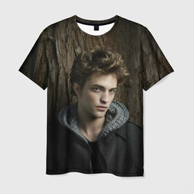 Мужская футболка 3D с принтом РОБ , 100% полиэфир | прямой крой, круглый вырез горловины, длина до линии бедер | batman | robert pattinson | the batman | twilight | бэтмен | роберт паттинсон | сумерки