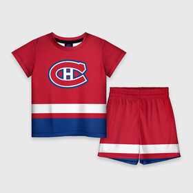 Детский костюм с шортами 3D с принтом Монреаль Канадиенс ,  |  | canadiens | hockey | montreal | montreal canadiens | nhl | usa | канадиенс | монреаль | монреаль канадиенс | нхл | спорт | сша | хоккей | шайба