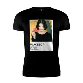 Мужская футболка премиум с принтом PLACEBO Brain Molko , 92% хлопок, 8% лайкра | приталенный силуэт, круглый вырез ворота, длина до линии бедра, короткий рукав | placebo | wyin20 | альтернативный рок | рок | рок группа