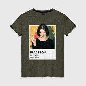 Женская футболка хлопок с принтом PLACEBO Brain Molko , 100% хлопок | прямой крой, круглый вырез горловины, длина до линии бедер, слегка спущенное плечо | placebo | wyin20 | альтернативный рок | рок | рок группа