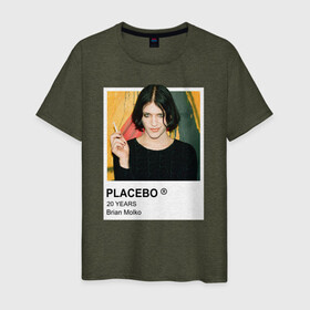 Мужская футболка хлопок с принтом PLACEBO Brain Molko , 100% хлопок | прямой крой, круглый вырез горловины, длина до линии бедер, слегка спущенное плечо. | placebo | wyin20 | альтернативный рок | рок | рок группа