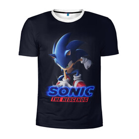 Мужская футболка 3D спортивная с принтом Sonic , 100% полиэстер с улучшенными характеристиками | приталенный силуэт, круглая горловина, широкие плечи, сужается к линии бедра | Тематика изображения на принте: sonic | sonic 2020 | ежик | кино | мультфильм | соник 2020 | соник фильм