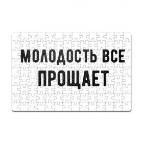 Пазл магнитный 126 элементов с принтом Молодость , полимерный материал с магнитным слоем | 126 деталей, размер изделия —  180*270 мм | круто | макс корж | молодежно | молодость | надпись | песня | популярно | сообщение | текст | фраза